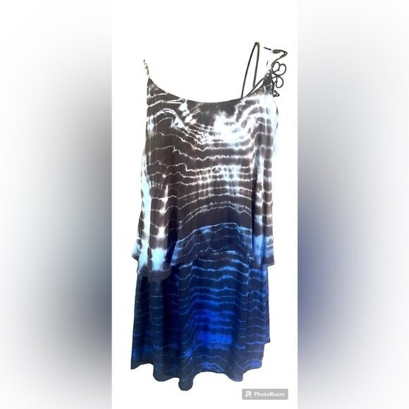 Patterson J Kincaid blue tie dye layered dress size medium. - Picture 2 of 8